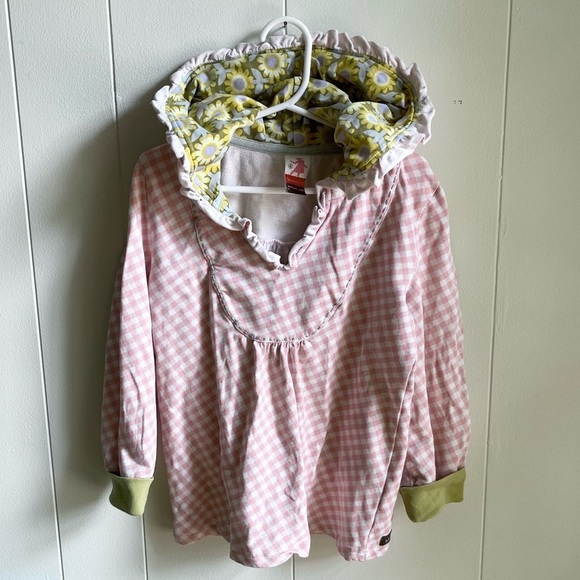 Matilda Jane Other - Matilda Jane Serendipity Shortcake Long Sleeve Pink Checkered Girls Hoodie Sz 6